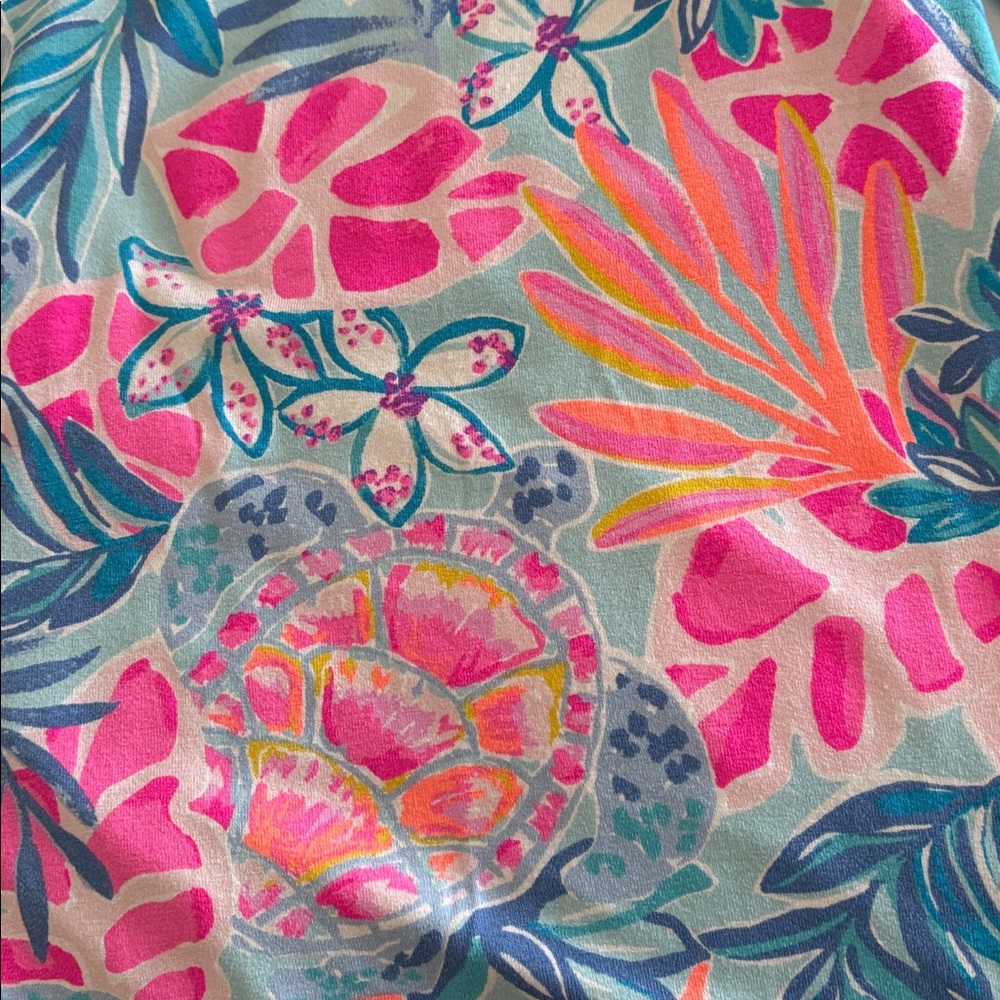 Lilly Pulitzer Blue Pink Tropical Print  Pants - Picture 6 of 6